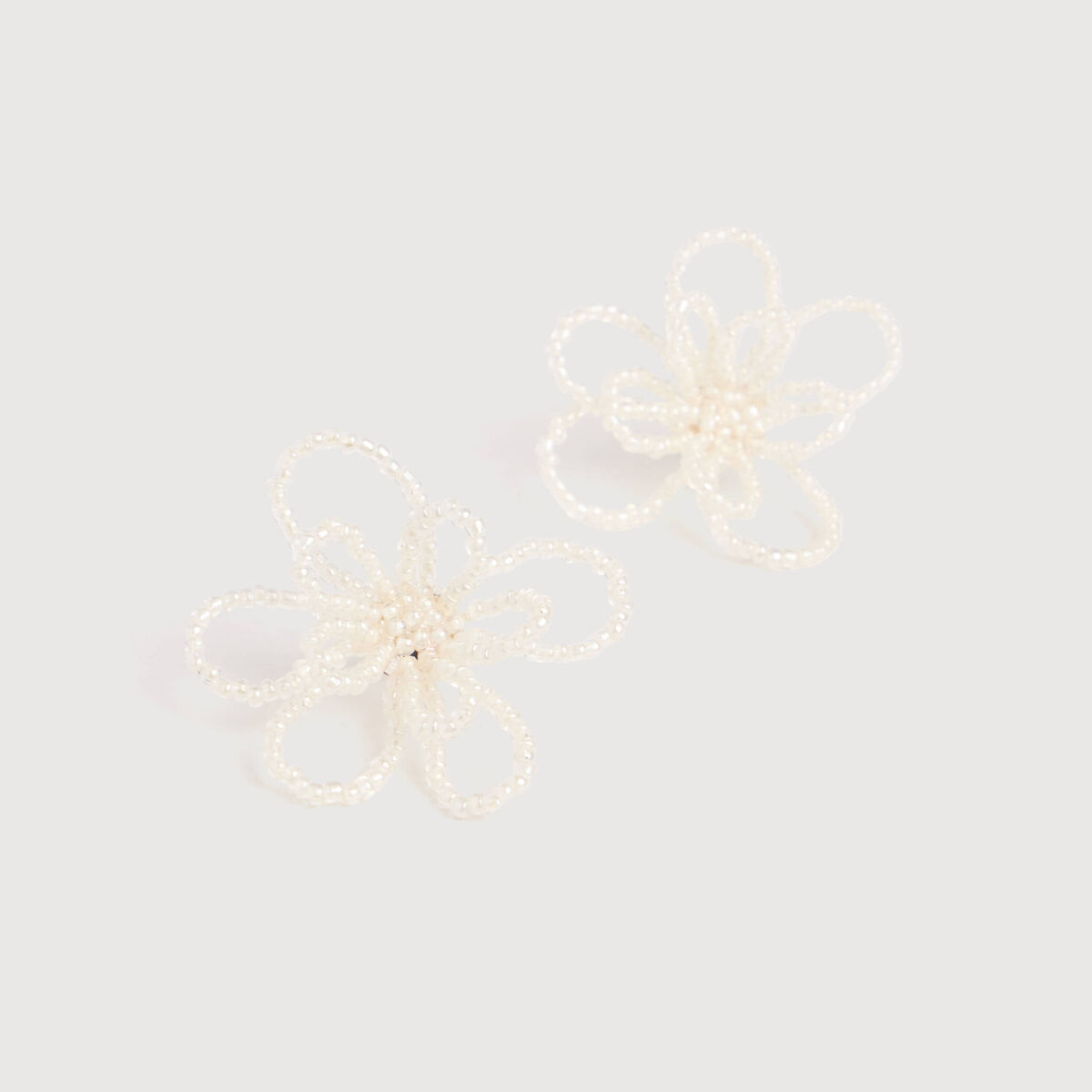 Boucles d'oreilles ecru femme