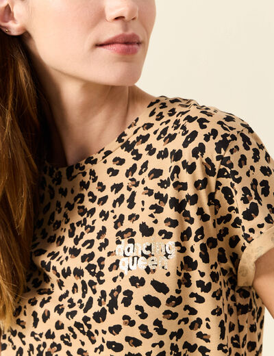 T-shirt manches courtes camel femme