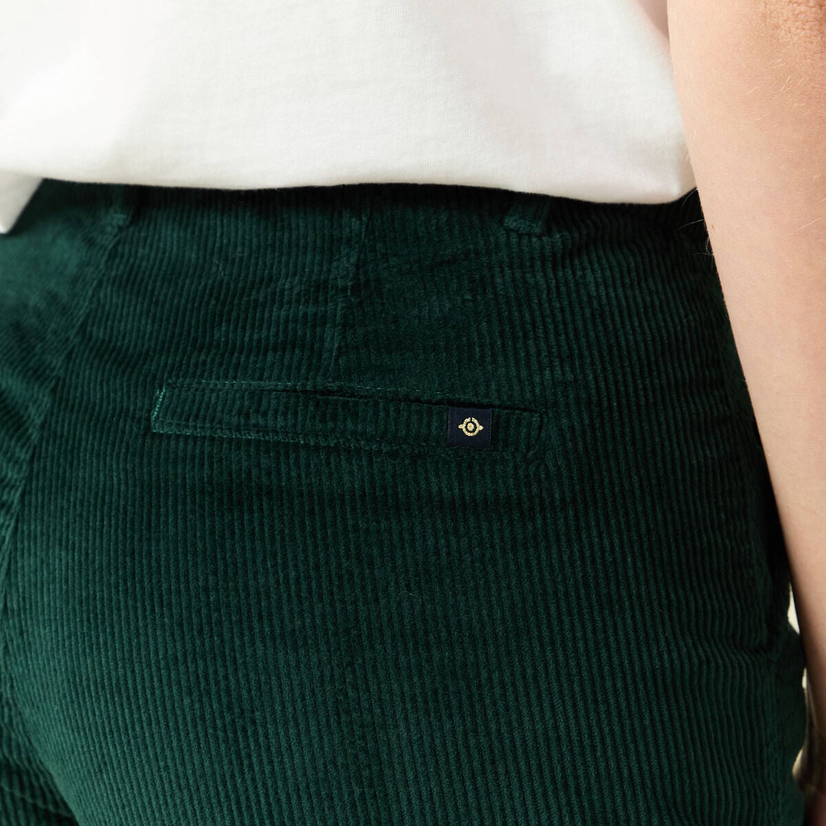 Pantalon large 7/8&egrave;me taille haute vert fonc&eacute; femme