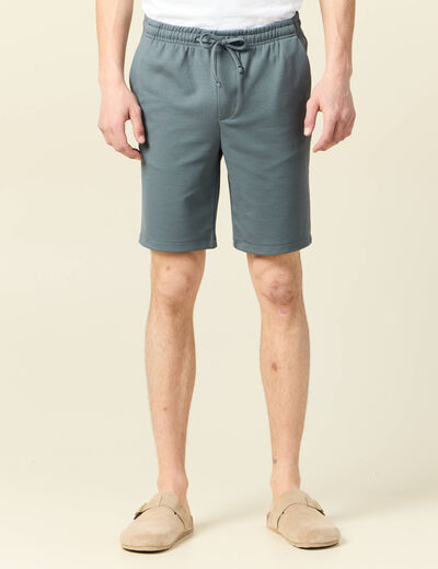 Short droit avec cordon vert foncé homme