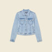 Blouson en jean denim bleach femme