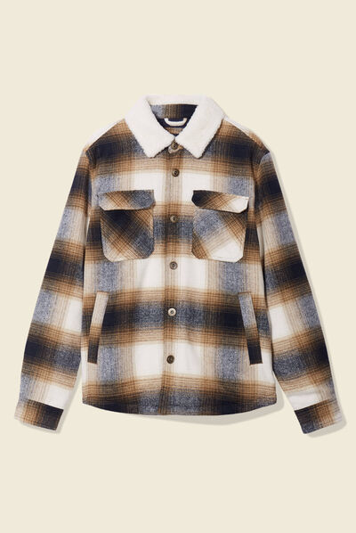 Veste surchemise ample ecru homme