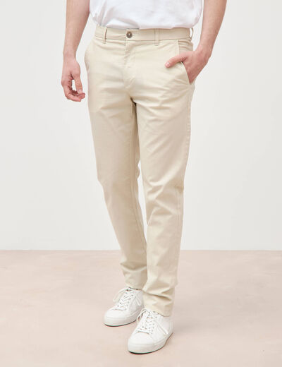 Pantalon chino slim gris homme