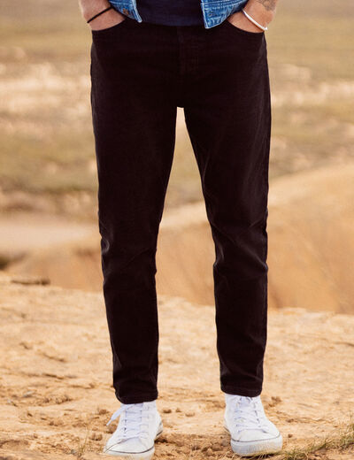 Jeans tapered 5 poches denim noir homme