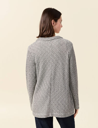 Gilet manches 3/4 ecru femme