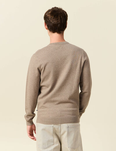 Pull manches longues vert kaki homme
