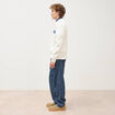 Sweat droit col rond manches longues ecru homme