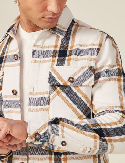 Surchemise manches longues camel homme
