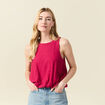 D&eacute;bardeur sans manches rose framboise femme