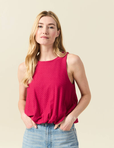 Débardeur sans manches rose framboise femme