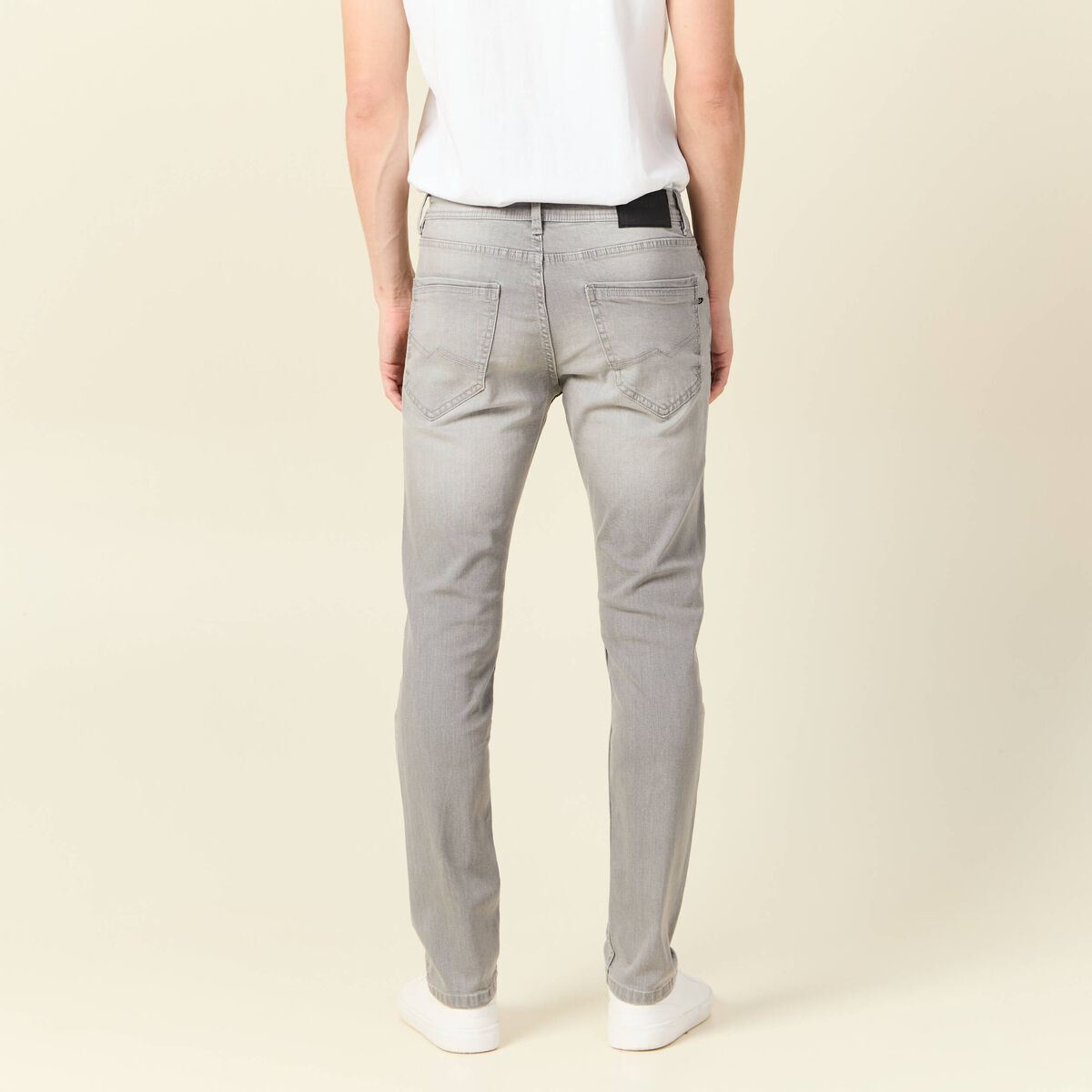 Jeans slim longueur 32 denim snow gris homme