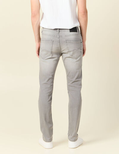 Jeans slim longueur 32 denim snow gris homme
