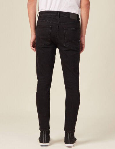 Jeans tapered 5 poches denim noir homme