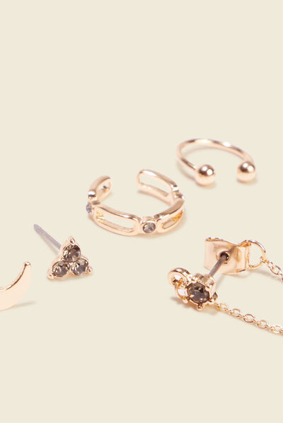 Lot 5 boucles d'oreilles couleur or femme