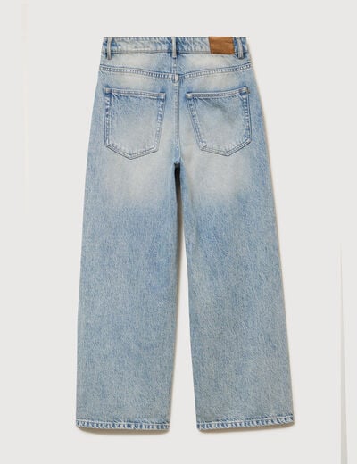 Jeans loose taille standard bleu femme