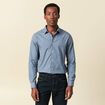 Chemise en coton manches longues bleu marine homme