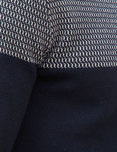 Pull droit fin col rond manches longues bleu marine homme