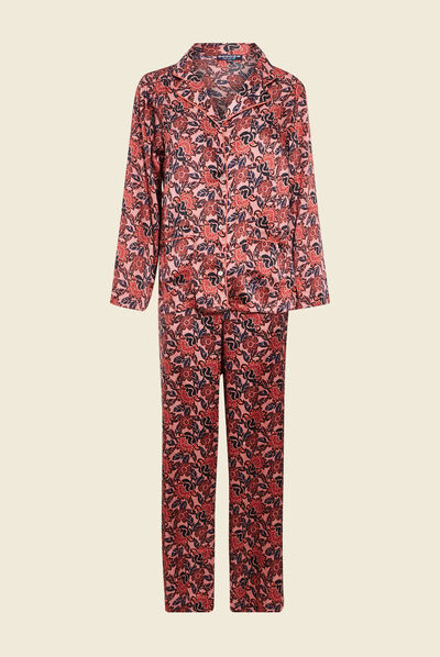 Ensemble pyjama 2 pièces rose poudrée femme