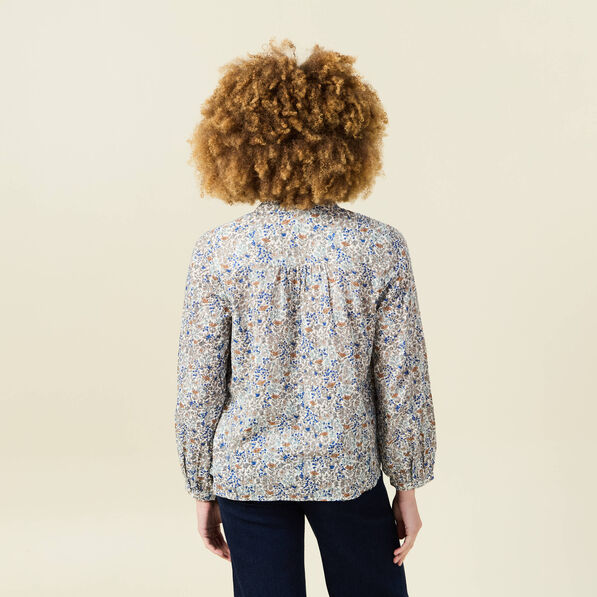 Blouse manches longues bleu clair femme