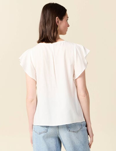 Blouse manches courtes blanc femme