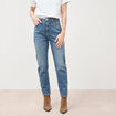Jeans mom cropped taille haute denim dirty femme