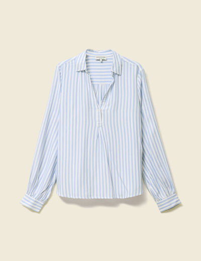 Blouse manches longues bleu femme