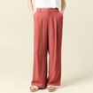 Pantalon large à pinces vieux rose femme