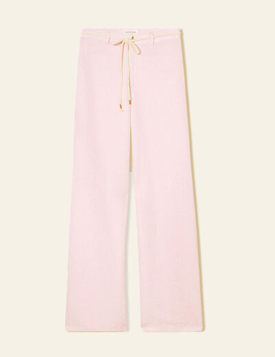Pantalon large éco-responsable rose poudrée femme