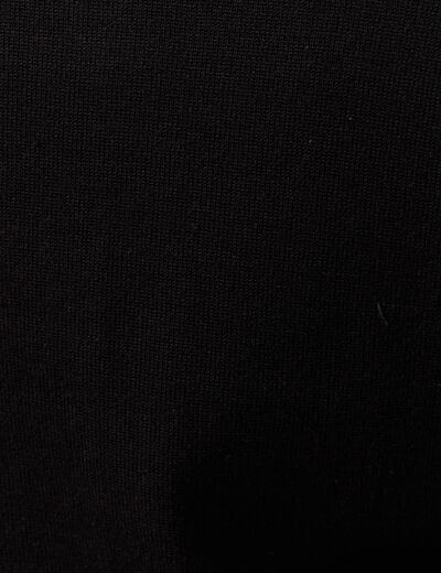 Pull col rond manches longues noir femme