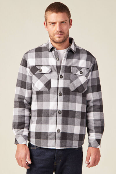 Surchemise manches longues gris homme
