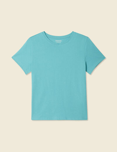 T-shirt éco-responsable bleu turquoise femme