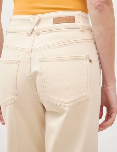 Jeans bootcut taille haute denim blanc femme