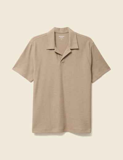 Polo manches courtes beige homme