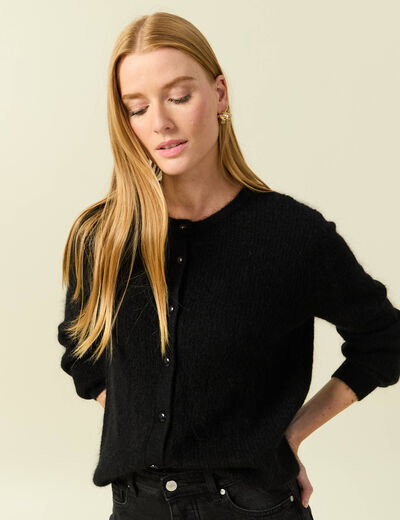 Gilet manches longues noir femme