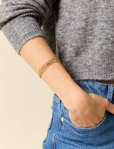 Bracelet jonc en métal couleur or femme