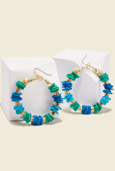 Boucles d'oreilles pendantes bleu clair femme