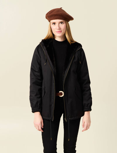 Parka réversible noir femme