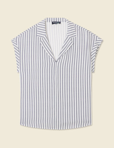 Blouse éco-responsable bleu foncé femme