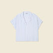 Chemise manches 3/4 bleu femme
