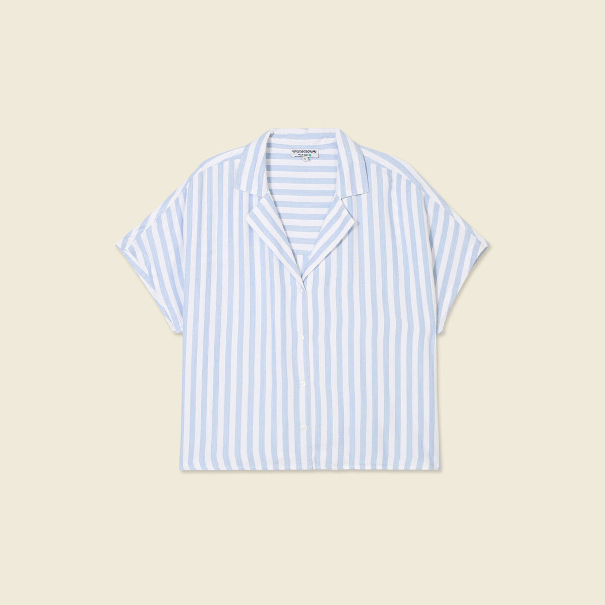 Chemise manches 3/4 bleu femme