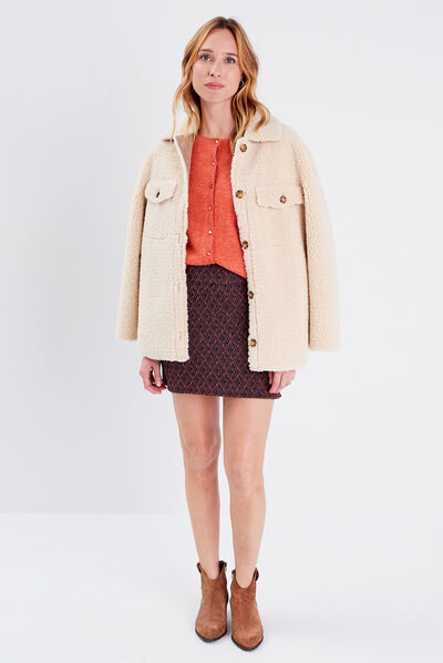 Jupe ajustée camel femme
