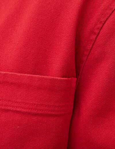 Surchemise droite en coton rouge fonc&eacute; homme