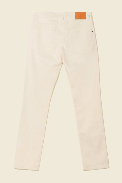 Jeans straight denim blanc homme