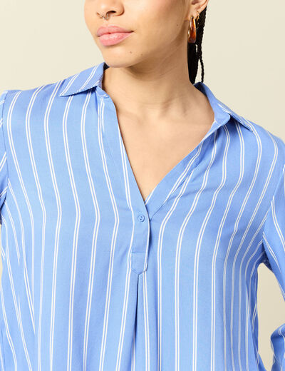 Blouse manches longues denim baby bleu femme