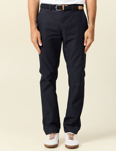 Pantalon chino straight bleu marine homme