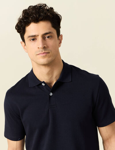 Polo manches courtes bleu marine homme