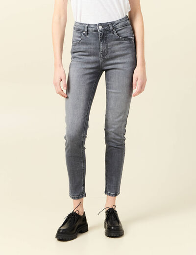 Jeans skinny éco-responsable denim gris clair femme