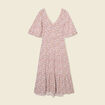 Robe longue évasée ivoire femme