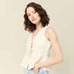Blouse sans manches jaune pastel femme