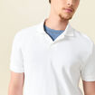 Polo cintré manches courtes en coton blanc homme